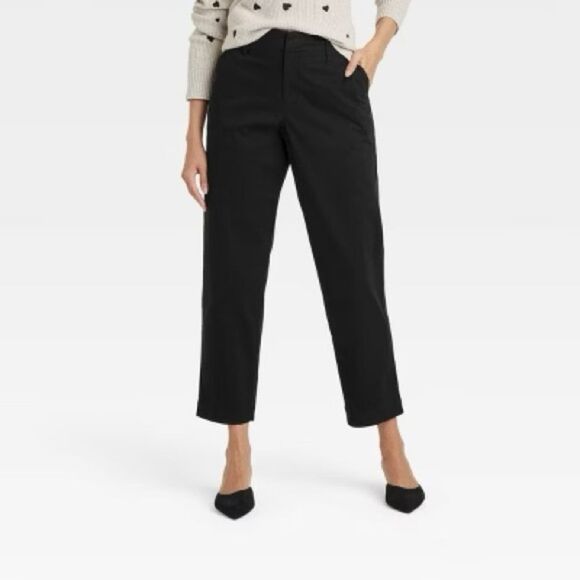 A New Day Black Pants Classic Straight-Leg - Picture 1 of 9